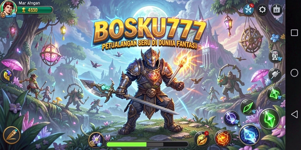 Menggambarkan gameplay seru di dunia petualangan BOSKU777.