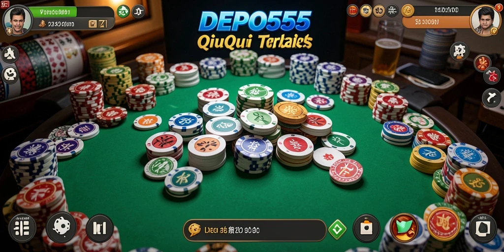Tangkapan layar gameplay DEPO555 menampilkan fitur QiuQiu yang menarik.