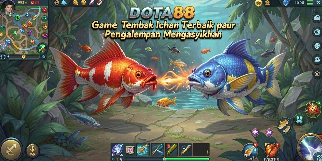 Screenshot gameplay DOTA88 menampilkan serunya menangkap ikan.
