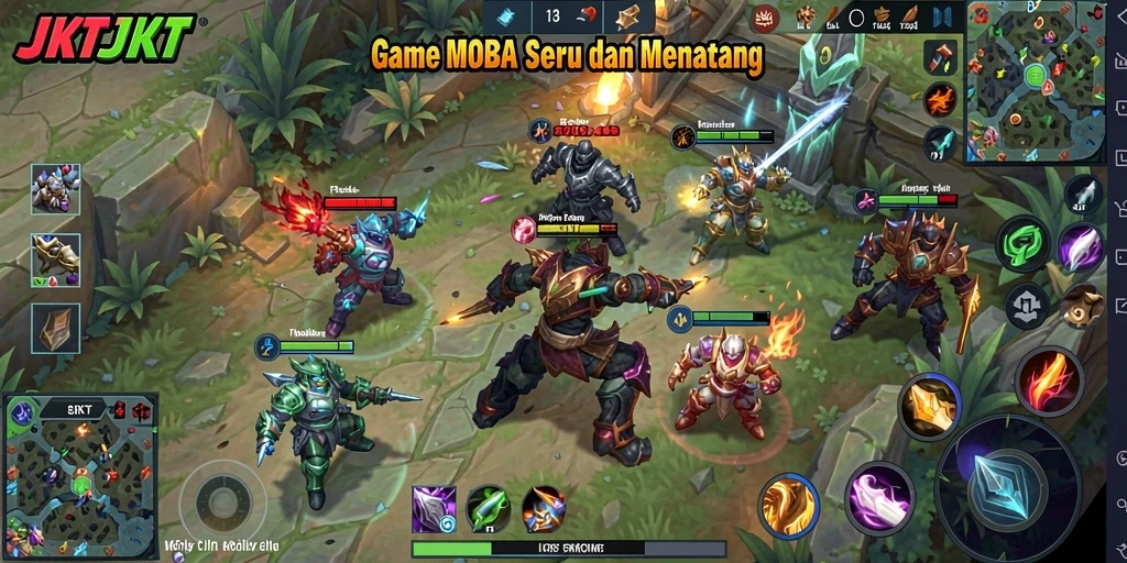 Tampilan mendebarkan gameplay MOBA JKTJKT.