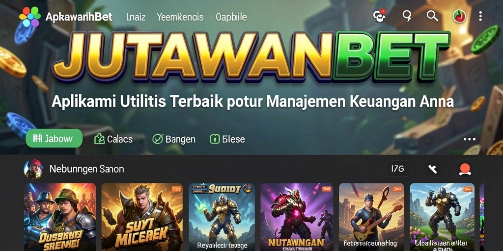 Tampilan utama aplikasi JUTAWANBET dengan fitur manajemen keuangan.