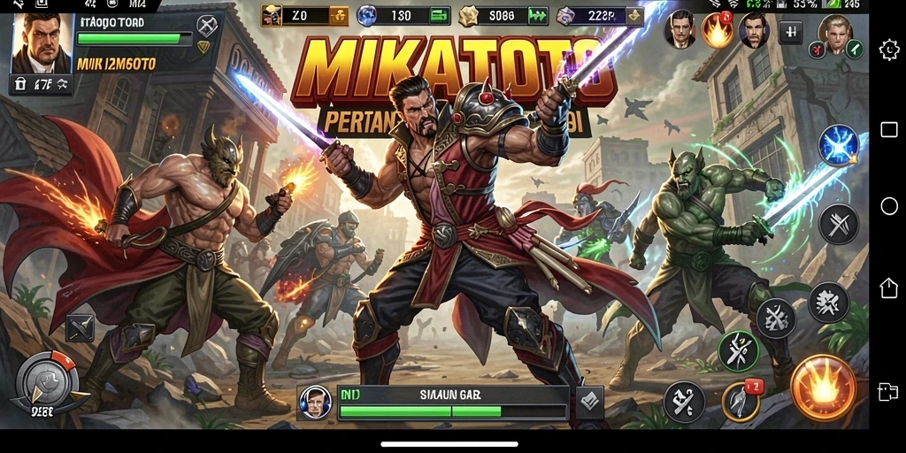 Tampilan gameplay seru dan aksi pertarungan yang mendebarkan.