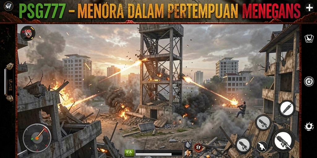 Tampilan mendebarkan dari gameplay Tower Defense di PSG77.