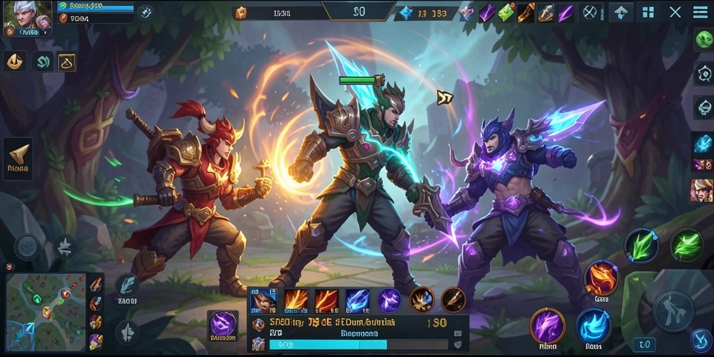 Tampilan gameplay S80 yang penuh aksi dan strategi MOBA.